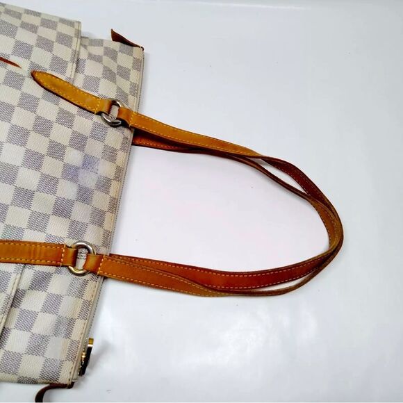 Auth Louis Vuitton White Azur Damier Totally PM Shoulder Bag Tote N51261 - Picture 4 of 9